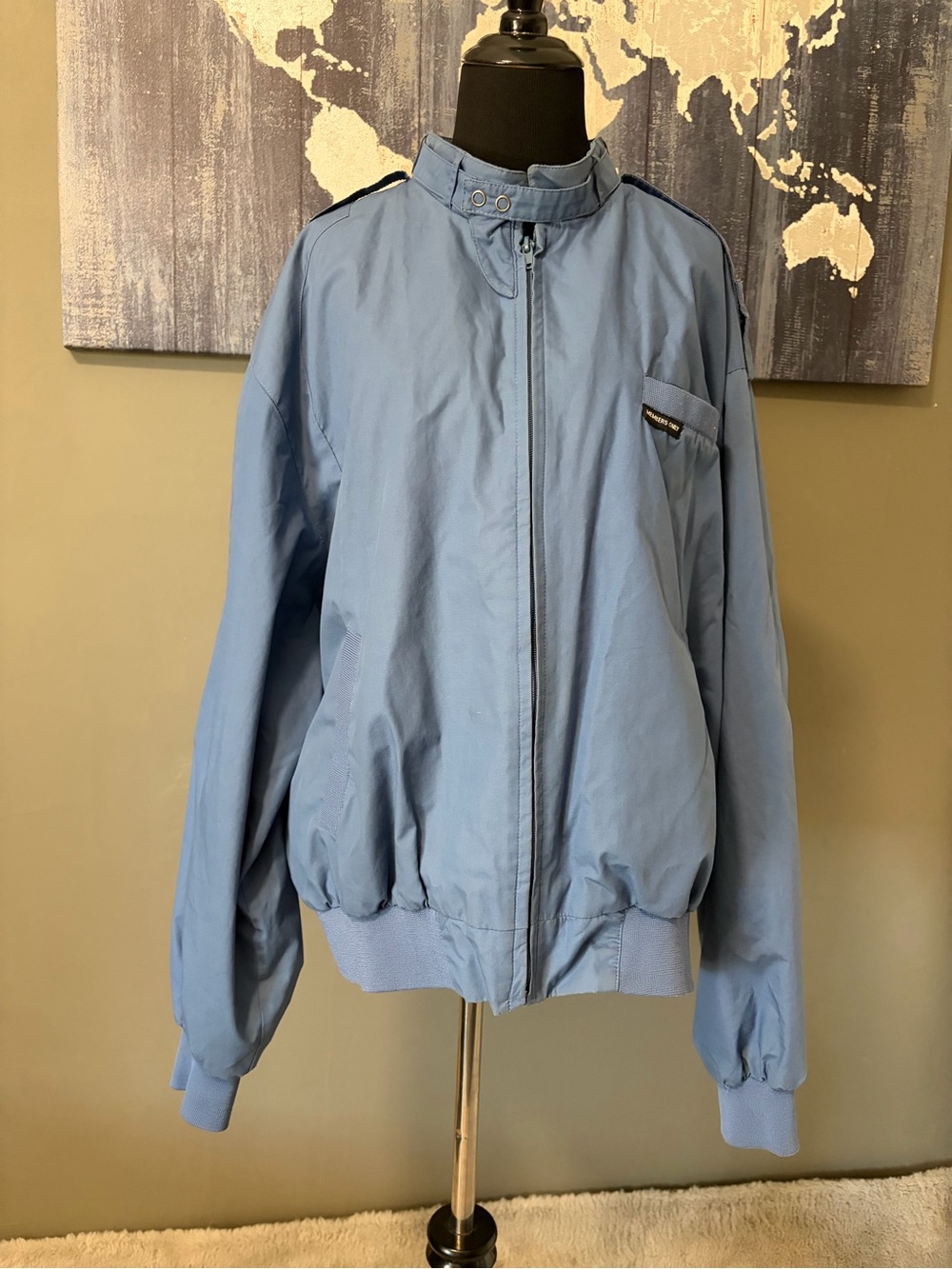 Vintage Members Only Blue Racer Jacket XL 90s Bomber